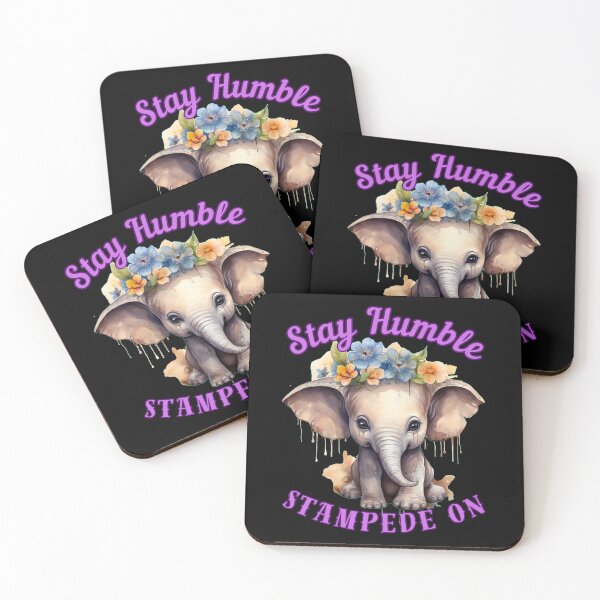 Item preview, Stay Humble, Stampede On. elephant face designed and sold by ElephantVibes.
