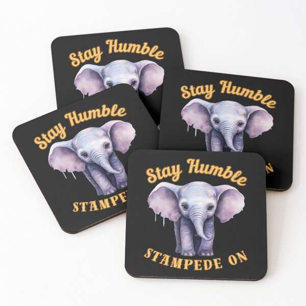 Item preview, Stay Humble, Stampede On. watercolor elephant designed and sold by ElephantVibes.