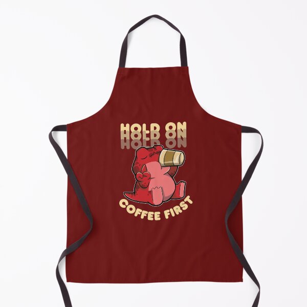 Item preview, Hold On Coffee First - Tyrannosaurus Rex Drinking Coffee designed and sold by The magic  Yellow bus.