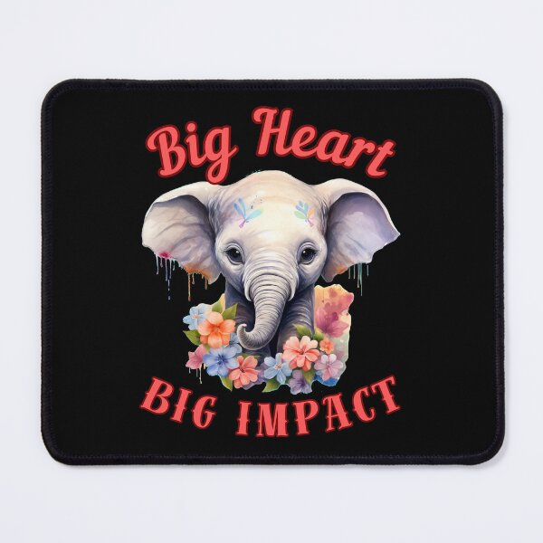 Item preview, Big Heart, Big Impact. colorful elephant designed and sold by ElephantVibes.