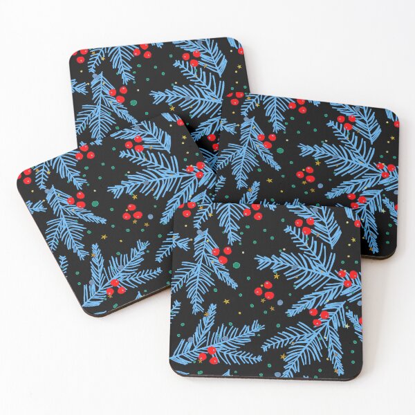Item preview, Christmas "Magical Blue" Pine Branches And Berries Pattern  designed and sold by DEC02.