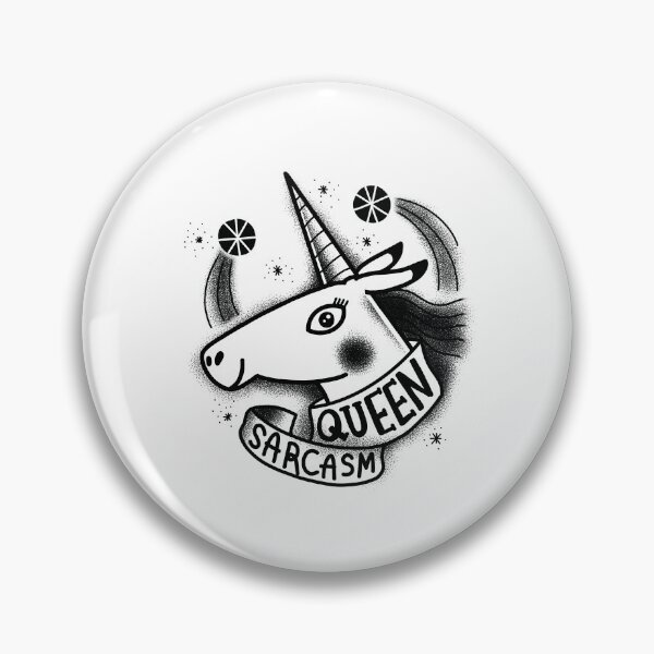 Item preview, Flash Tattoo SARCASM QUEEN with cute unicorn designed and sold by jazzydevil.