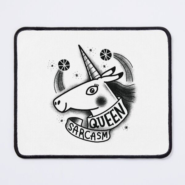 Item preview, Flash Tattoo SARCASM QUEEN with cute unicorn designed and sold by jazzydevil.