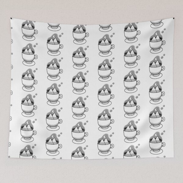 Item preview, Flash Tattoo boho mountains in a teacup designed and sold by jazzydevil.