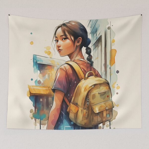 Item preview, "When I am afraid, I turn to you." Psalm 56:3 Dark Haired Girl designed and sold by EveryGoodGift.