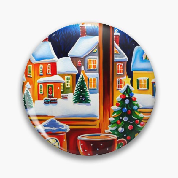 Item preview, Enchanted Christmas Window With Coffe and Chocolate Drink in a Cup - Snowy Winter Christmas - Joyful Christmas - Christmas Tree,  designed and sold by MyArt23.