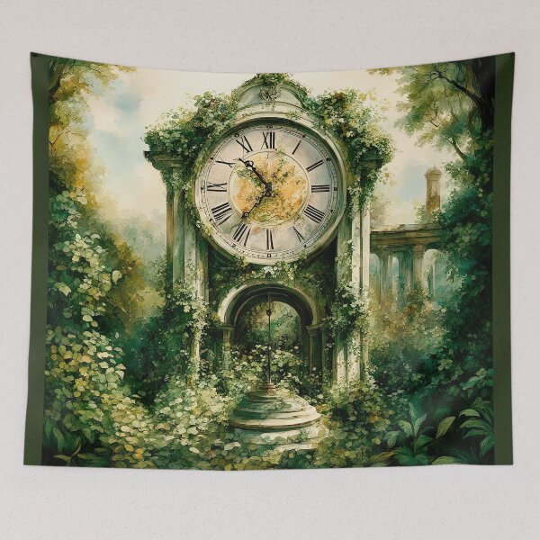 Item preview, An Antique Clock In An Abandoned Garden designed and sold by LanaGustavsson.