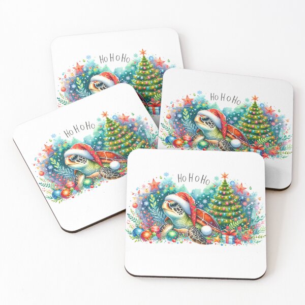 Item preview, Sea Turtle Christmas Santa Hat Watercolor Gift ,sea turtle water color, christmas Gift for Turtle Lovers, Sticker  turtle designed and sold by Netroder.