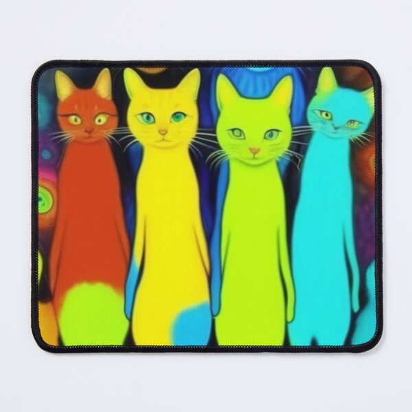 Item preview, Six Colorful Psychedelic Cats designed and sold by TheDarkWardrobe.