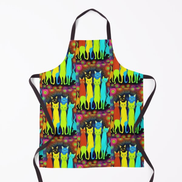 Item preview, Six Colorful Psychedelic Cats designed and sold by TheDarkWardrobe.