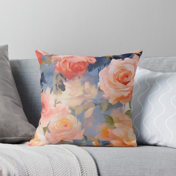 Artikelvorschau, Summer Breeze Rose Garden - Impressionistisches Blumenmuster entworfen und verkauft von HAL2501.