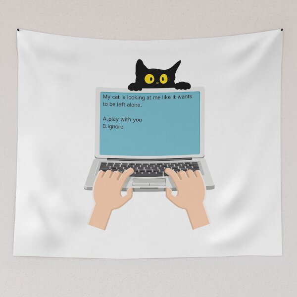 Item preview, Black cat and computer designed and sold by mikoto-K09.