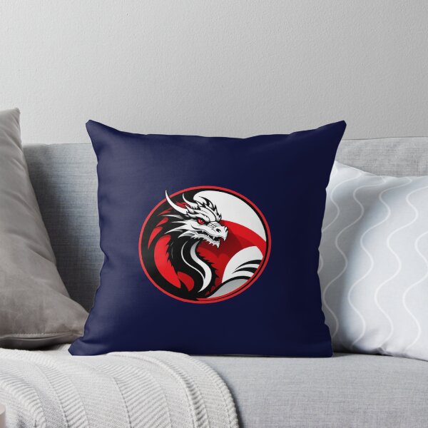Item preview, Dragon head in Ying Yang style round illustration in red, black and white designed and sold by AD-Digital-Art.
