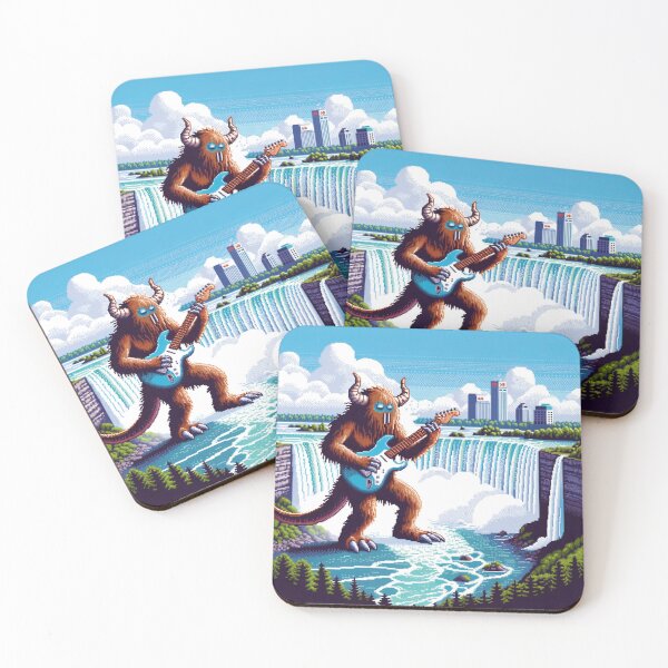 Item preview, Guitar Monster Tour at Niagara Falls Ontario, Canada  New York, USA : Funny Music AI Art Retro Games Style designed and sold by kewarin.