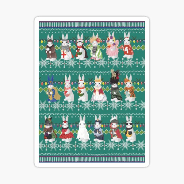 Christmas HD Bunny Rabbit Sticker