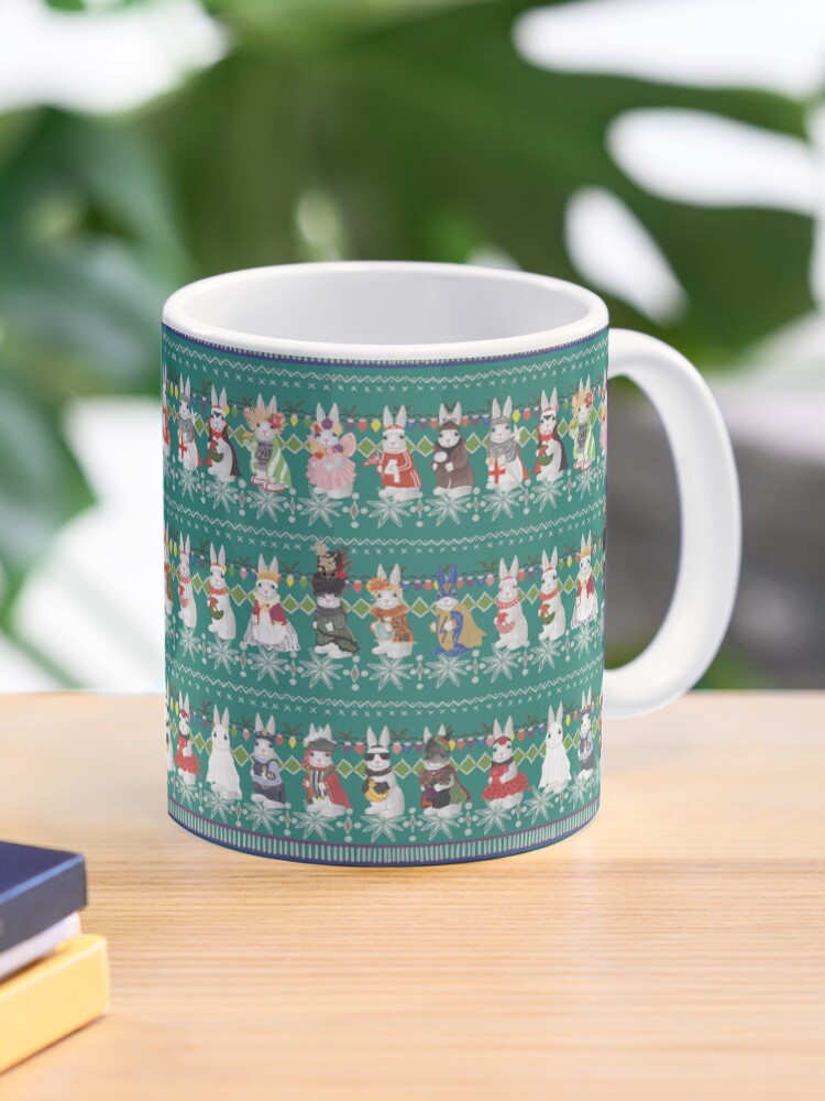 Thumbnail 1 of 6, Coffee Mug, Christmas HD Bunny Rabbit designed and sold by tinaschofield.