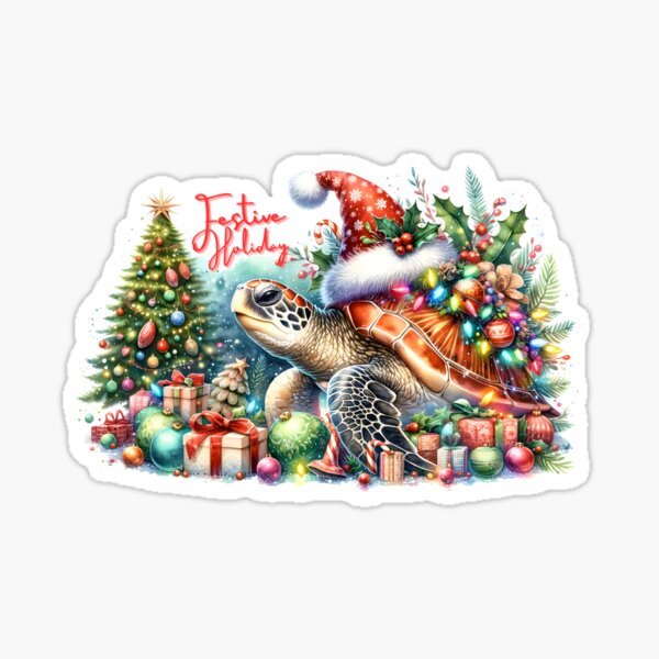 Turtle Christmas T-Shirt, Under The Sea Yuletide A Turtle's Festive Celebration, Gift for Turtle lovers, Sea Turtle lovers, Turtle Tees