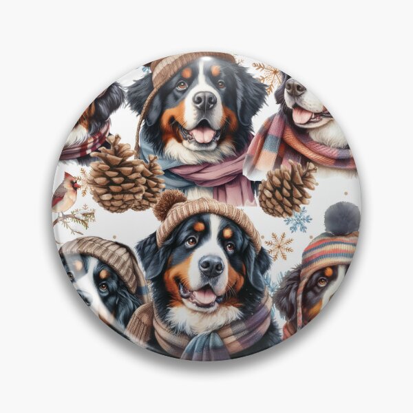 Artikelvorschau, Berner Sennenhund trägt Wintermützen und Schals entworfen und verkauft von Animals-on-me.
