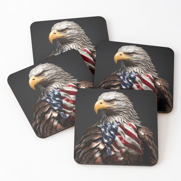 Item preview, Bald Eagle metal sculpture with blended American flag  designed and sold by dcrc.