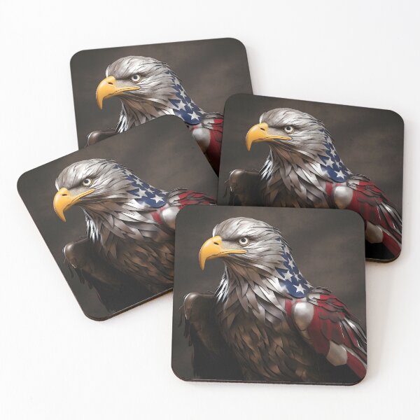 Item preview, Bald Eagle metal sculpture with blended American flag  designed and sold by dcrc.