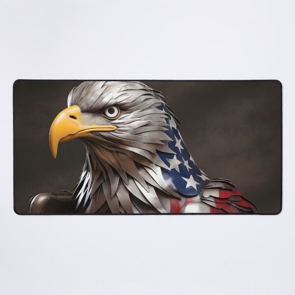 Item preview, Bald Eagle metal sculpture with blended American flag designed and sold by dcrc.