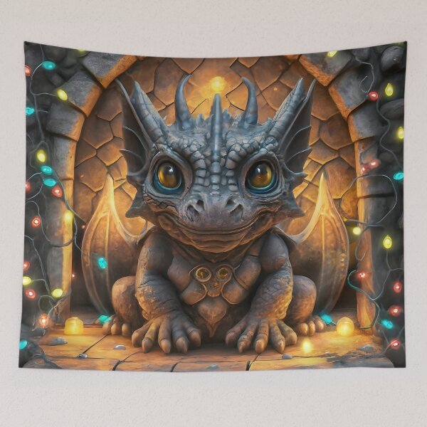 Item preview, Chibi Gargoyle Dragon: Festive Fantasy Fusion Delight designed and sold by DragonRealms.