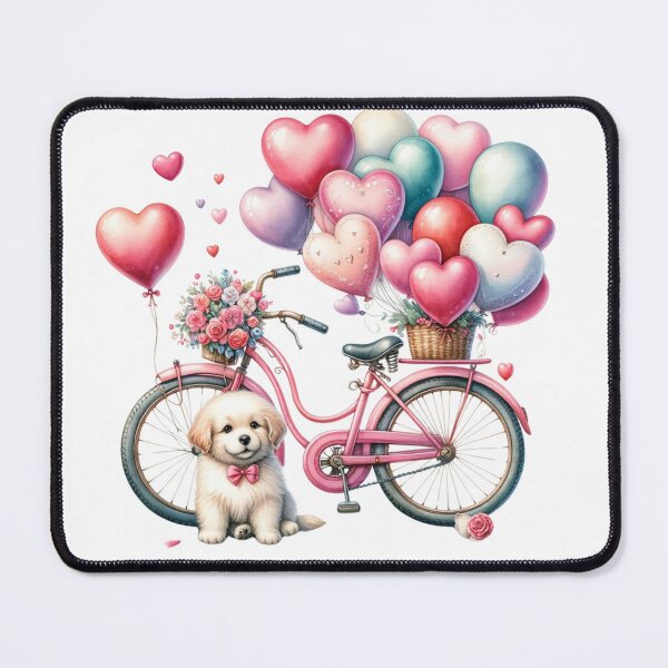 Item preview, Bicycle with Balloons and dog designed and sold by KandaShopTH.