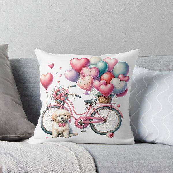 Item preview, Bicycle with Balloons and dog designed and sold by KandaShopTH.