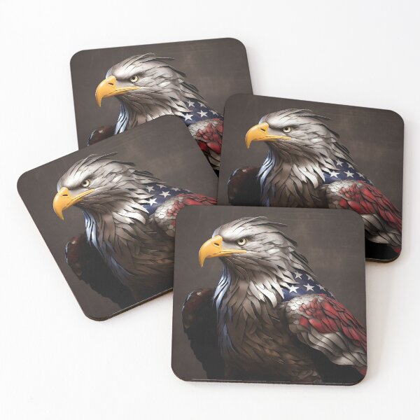 Item preview, Bald Eagle metal sculpture with blended American flag  designed and sold by dcrc.