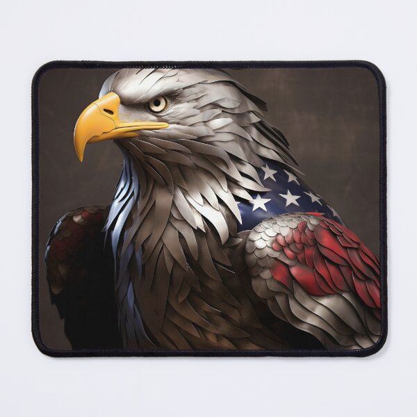 Item preview, Bald Eagle metal sculpture with blended American flag designed and sold by dcrc.