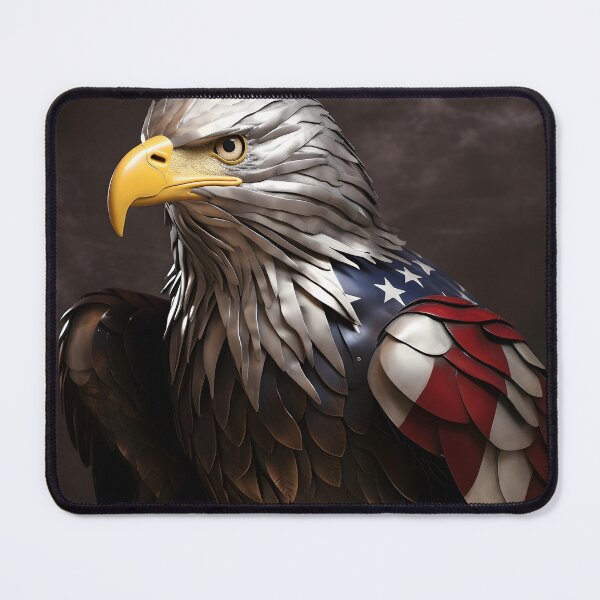 Item preview, Bald Eagle metal sculpture with blended American flag designed and sold by dcrc.