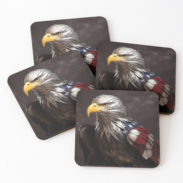Item preview, Bald Eagle metal sculpture with blended American flag  designed and sold by dcrc.