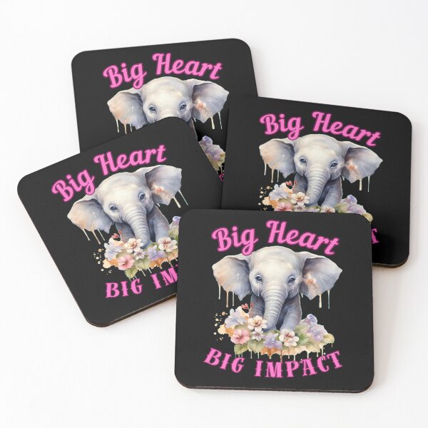 Item preview, Big Heart, Big Impact. elephant saying designed and sold by ElephantVibes.