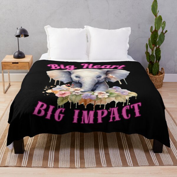 Item preview, Big Heart, Big Impact. elephant saying designed and sold by ElephantVibes.