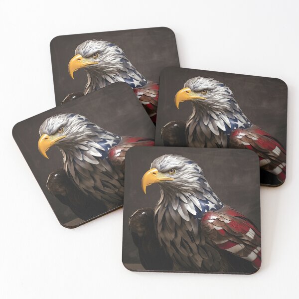 Item preview, Bald Eagle metal sculpture with blended American flag  designed and sold by dcrc.