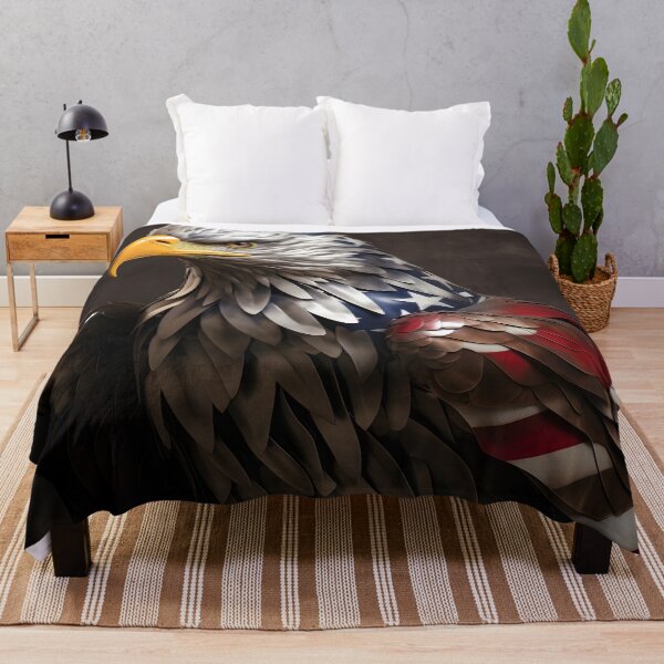 Item preview, Bald Eagle metal sculpture with blended American flag designed and sold by dcrc.