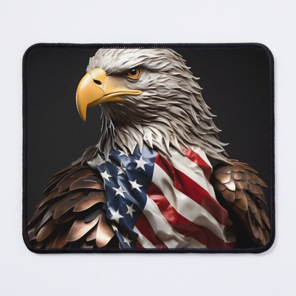 Item preview, Bald Eagle metal sculpture with blended American flag designed and sold by dcrc.