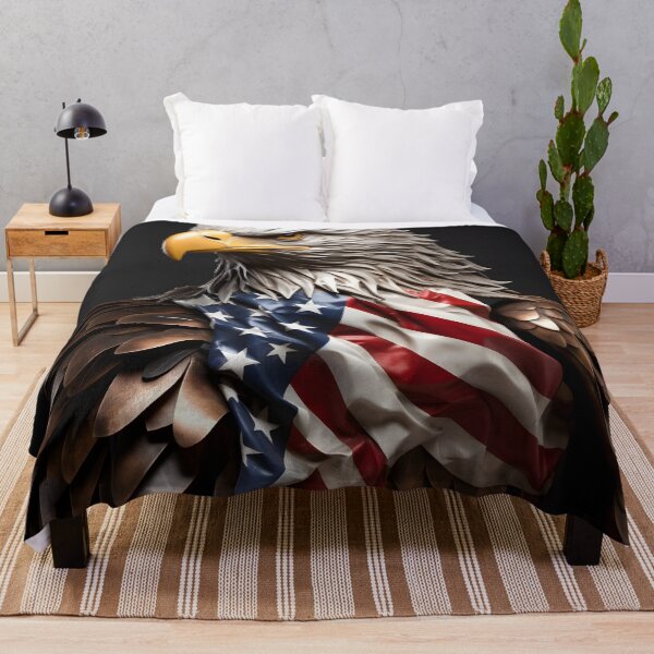 Item preview, Bald Eagle metal sculpture with blended American flag designed and sold by dcrc.