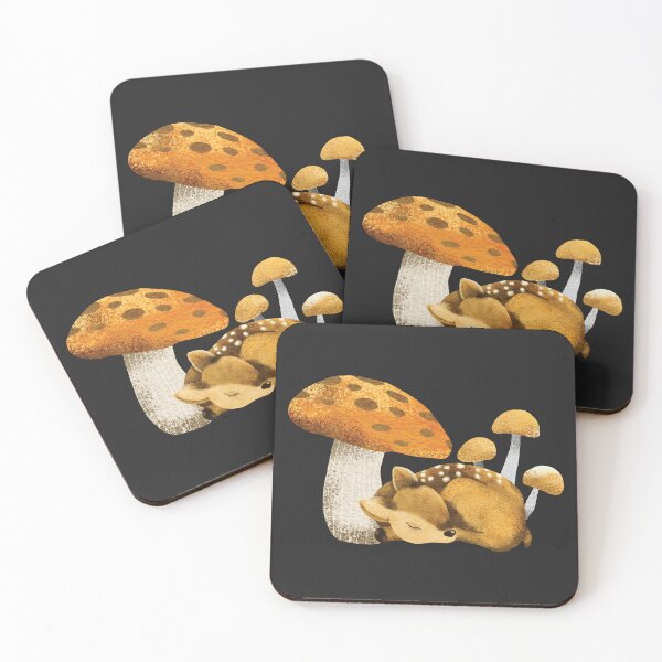 Item preview, Little fawn sleeping under the mushroom designed and sold by pinkyfish1010.
