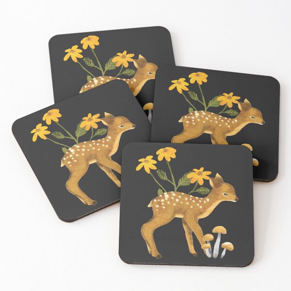 Item preview, Baby deer with yellow flowers designed and sold by pinkyfish1010.