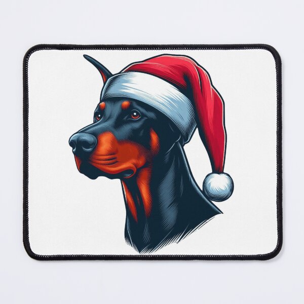 Item preview, Doberman Pinscher in a Santa Hat designed and sold by HeadTurningArt.