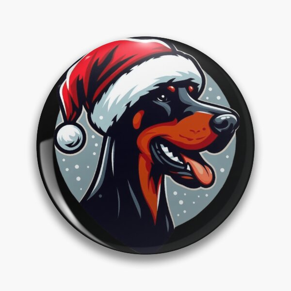 Artikelvorschau, Dobermann mit Weihnachtsmütze entworfen und verkauft von HeadTurningArt.