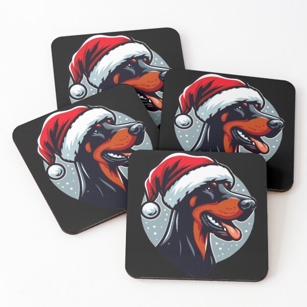 Item preview, Doberman with a santa hat designed and sold by HeadTurningArt.
