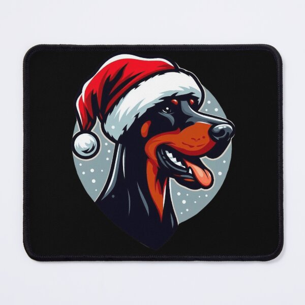 Item preview, Doberman with a santa hat designed and sold by HeadTurningArt.