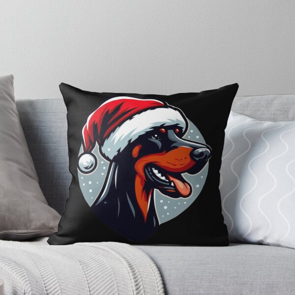 Item preview, Doberman with a santa hat designed and sold by HeadTurningArt.