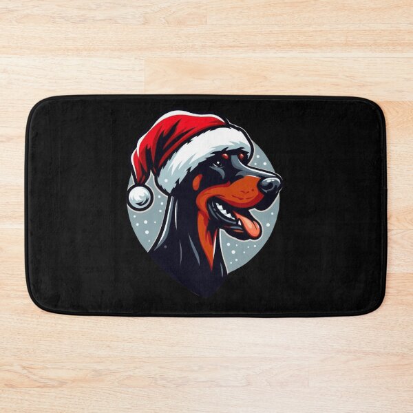 Artikelvorschau, Dobermann mit Weihnachtsmütze entworfen und verkauft von HeadTurningArt.