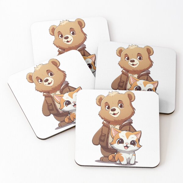 Item preview, kitty cat and teddy bear designed and sold by hermeneutic.