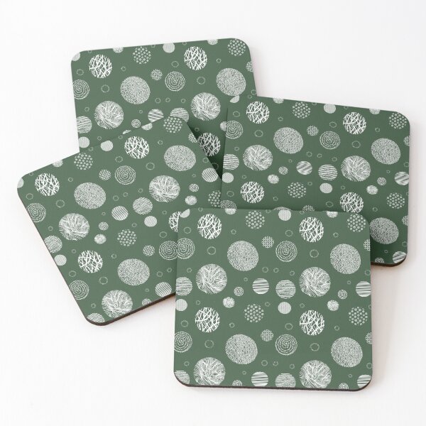 Item preview, Zentangle circles on green background designed and sold by kreativeadern.