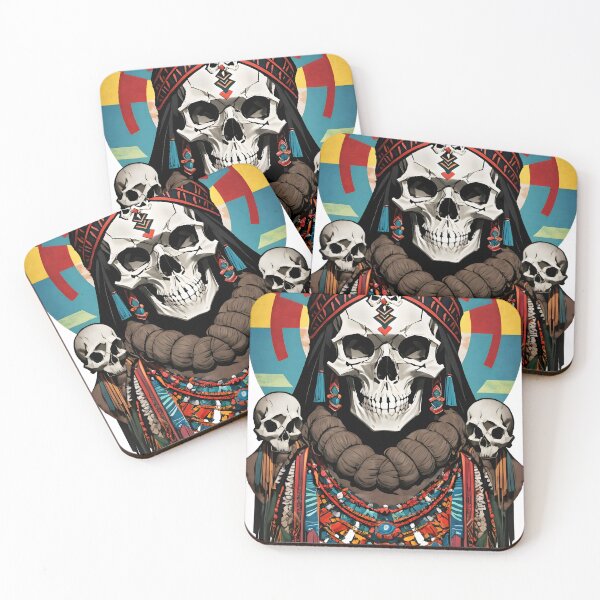 Item preview, tribal skull designed and sold by LoboArt-.