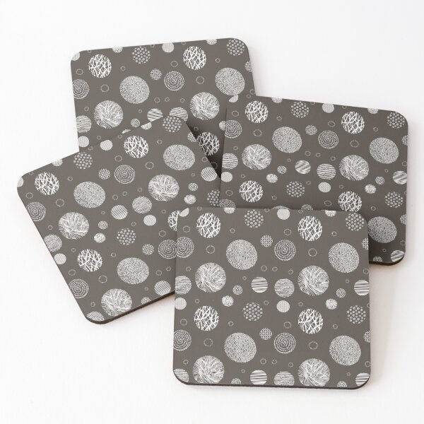 Item preview, Zentangle circles on dark gray background designed and sold by kreativeadern.